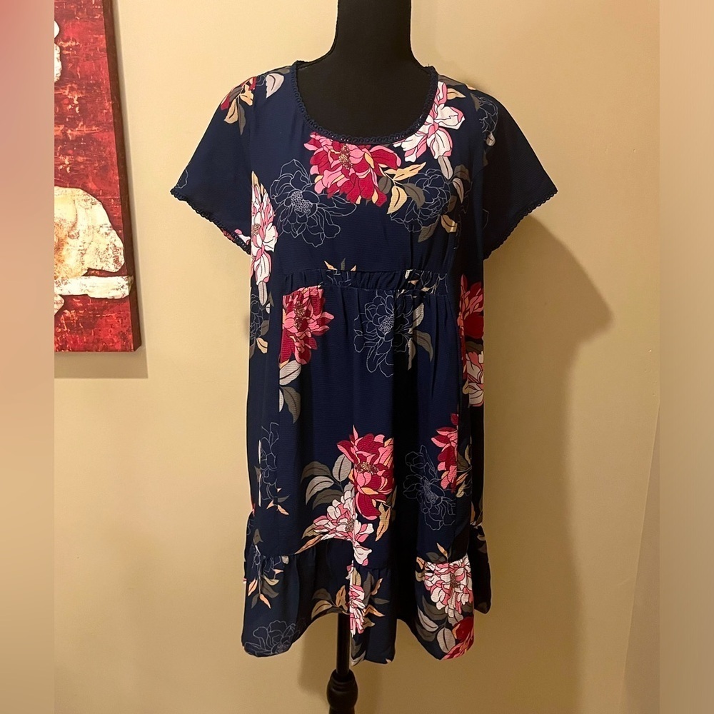 Umgee Modern Floral Relaxed fit Dress, size Small